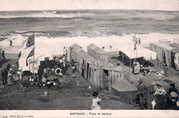 N.� 113 - Portugal. Espinho - Praia de Banhos - Editor Emilio Biel_Dim. 140x90 mm - Col. Michel Chaby