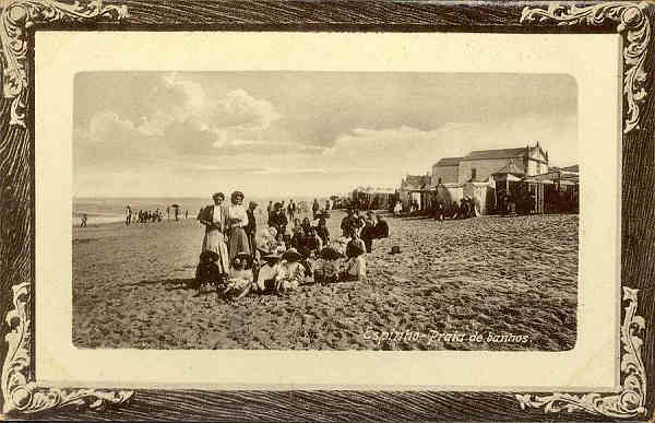 S/N - Espinho-Praia de banhos - Edi��o de Joaquim de Sequeira Lopes - S/D - Dimens�es: 13,6x8,9 cm. - Col. Aur�lio Dinis Marta. [Ao Le�o d'Ouro, ESPINHO - Union Postale Universelle-Bilhete Postal]