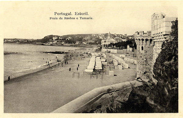 N.� 4219 - Portugal. Estoril Praia de Banhos e Tamariz - Editor n�o indicado - S/D - Dimens�es: 13,5x9 cm. - Col. Vieira Pinto.