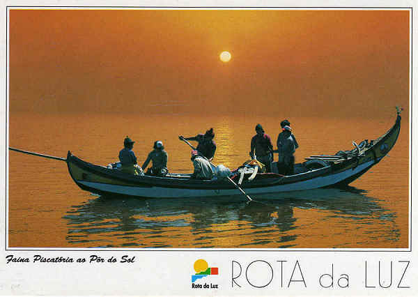 N.� 35 - ROTA DA LUZ Faina Piscat�ria ao P�r do Sol - Ed. Artes Gr�ficas - S/D - Dim. 15x10,5 cm - Col. M�rio Silva.