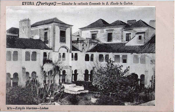 N� 371 - Claustro do extincto Convento de S. Bento de Castris - Edi��o Martins, Lisboa - Dim. 139x89 mm - Col. A. Monge da Silva (cerca de 1909) (cerca de 1909)