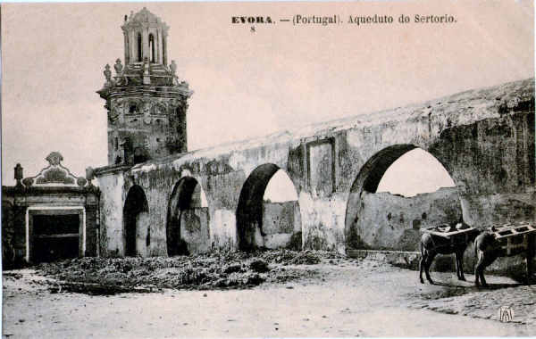N� 8 - Aqueduto do Sertorio - Dim. 138x87 mm - 2021-Edi��o F.A.Martins, Lisboa - Dim. 137x88 mm - Col. A. Monge da Silva (cerca de 1909)