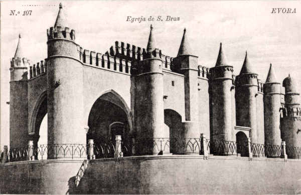 N� 107 - Egreja de S. Bras - Edi��o Alberto Malva, Rua de S. Juli�o, 41, Lisboa - Dim. 138x89 mm - Col. A. Monge da Silva (cerca de 1909)