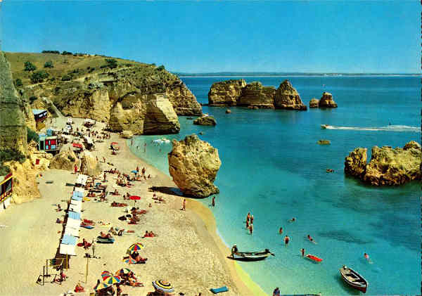 N� 755/103 - ALGARVE (Lagos)-Praia D. Ana - Edi��o Portugal Tur�stico - S/D - Dimens�es: 14,5x10,2 cm. - Col. Gra�a Maia.