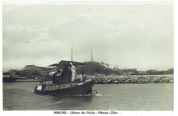 N� 051059 - MACAU. Obras do Porto Macau-Siac - Edi��o an�nima - Dim. 13,9x9,1 cm. cm - Col. A. Monge da Silva (entre 1920 e 1930)