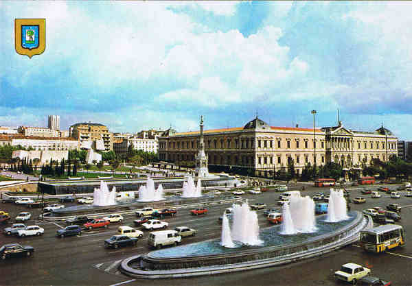 N� 98 - MADRID.  Plaza Col�n, jardines del Descubrimiento - Ed. L. DOMINGUEZ Tel�fono 447 82 75 - - MADRID. ESCUDO DE ORO FISA I.G. - Palaudarias,26 - Barcelona - Printed in Spain - SD - Dim. 14,8x10,3 cm - Col. Manuel B�ia (1984)