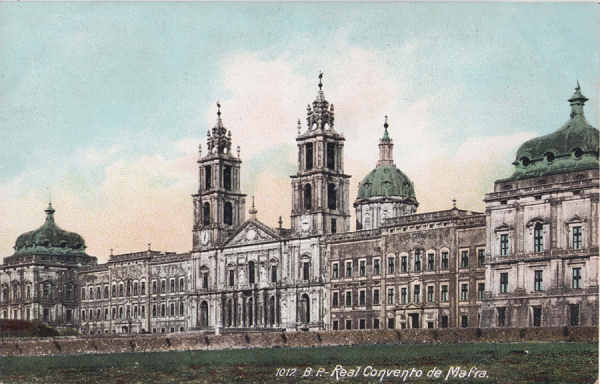 N� 1017 - Real Convento de Mafra (1) - Editor B.P. - Dim. 140x90 mm - Col. A. Monge da Silva (cerca de 1905)