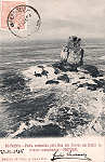 N.� 50 - Peniche - Pedra conhecida pela Nau dos Corvos em frente da estacao semaphorica - Editor Dias & Paramos (Circulado em 1905) - Dimens�es: 9x14 cm. - Col. Miguel Chaby