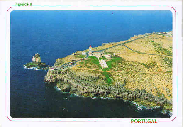 N.� 2520 - PENICHE - Portugal  Vista do Farol e da Nau dos Corvos - Ed. RAN Tel.670192-661514 �NCORA COLE��O ESPECIAL - SD - Dim. 15x10,5 cm - Col. Manuel B�ia (1990).