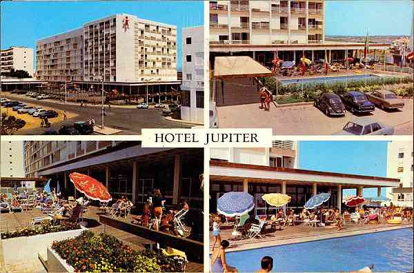 N.� 224 - PORTUGAL-ALGARVE Praia da Rocha: Hotel J�piter - Edi��o C�SAR DE S�, Av. �lvares Cabral, 40-6� D.t� Tel. 683172, Lisboa -  Fotografia a cores de C�sar de S� - S/D - Dimens�es: 14,7x9,8 cm. - Col. Gra�a Maia (Circulado em 1973)