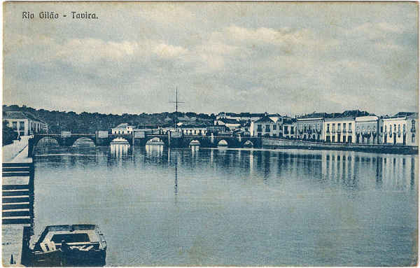 SN - Rio Gil�o-Tavira - Edi��o da Tabacaria Popular, Tavira - SD - Dim. 8,5x14 cm - Col. Jaime da Silva (Circulado em 1918)