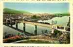 N.� 19 - TUY. Vista panor�mica del Mi�o y Puente Internacional - Ediciones Arribas, Zaragoza - S/D - Dimens�es: 14x9,2 cm. - Col. F�tima B�ia (1959).
