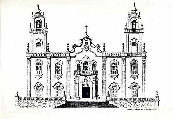 N� 5 - VISEU. Igreja da Miseric�rdia. Desenho de Jorge Braga da Costa - Edi��o JLNA - SD - Dim. 15x10,5 cm. - Col. A. Monge da Silva