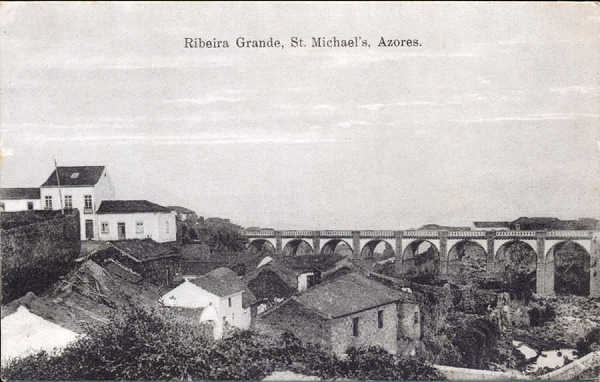 SN - S�O MIGUEL. Ribeira Grande 1 - Edi��o Papelaria Travassos - Dim. 13,7x8,7 cm - Col. A. Monge da Silva (cerca de 1908)