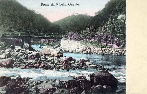 N� 5 - S�O MIGUEL. Ribeira Quente. Ponte - Colec��o J. J. da Costa Jr, S�o Miguel - Dim. 13,8 x 8,7 cm - Col. A. Monge da Silva (cerca de 1910)