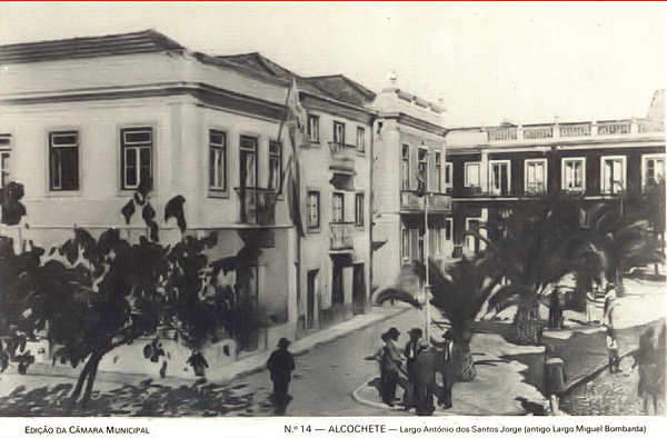 N� 14 - ALCOCHETE.   Largo Ant�nio dos Santos Jorge - Edi��o da C�mara Municipal de Alcochete (1993) - Dim. 14x9,1 cm - Col. Am�lcar Monge da Silva