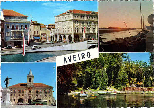 N.� 548 - AVEIRO Trechos da cidade - Ed. SUPERCOR - SD - Dim. 14,8x10,4 cm - Col._M. Silva (circulado em 1973).