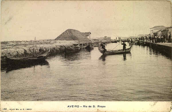 N� 0188 AVEIRO-Rio de S. Roque - Ed. Emilio Biel & C.-Porto - SD - Dim. 14,2x9,2 cm. - Col. Paulo Neves.