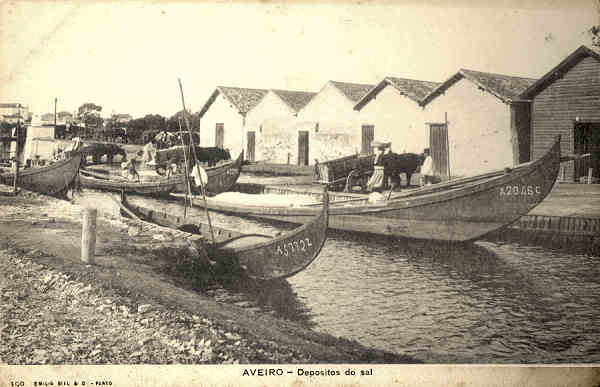 N� 0190 AVEIRO Depositos de sal - Ed. Emilio Biel & C-Porto - SD - Dim. 14,2x9,2 cm - Col. Paulo Neves.