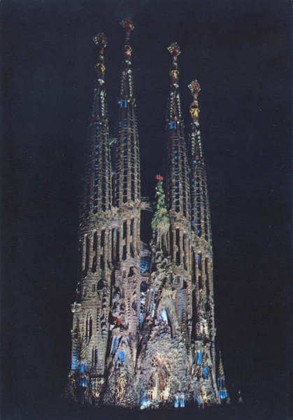 N� 68 - Barcelona. Templo da Sagrada Fam�lia (1) - Editor Vis-Color, Barcelona - 15x10,1 cm - Col. Am�lcar Monge da Silva (1977)