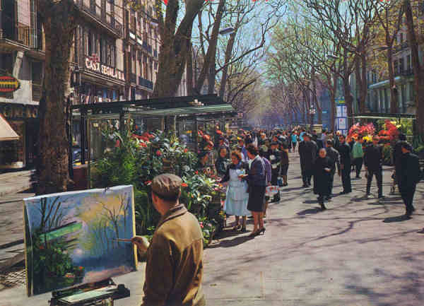 N� 401 - Barcelona. Rambla de las Flores (2) - Editor A. Zerkowitz, Barcelona - Circulado em 1977  - Dim. 20,8x14,9 cm - Col. Am�lcar Monge da Silva