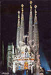 N� 2162 - Barcelona.Templo Expiat�ria � Sagrada Fam�lia - Editor Talleres A. Zerkowitz, Barcelona - Carimbo Postal 1977 - Dim. 14,8x10,1 cm - Col. Am�lcar Monge da Silva