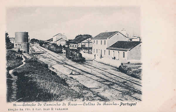 SN - Portugal. Caldas da Rainha. Esta��o do Caminho de Ferro - Editor Dias e Paramos (Editado em 1906) - Dim. 9x14 cm. - Col. M. Chaby