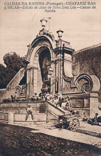 SN - Portugal. Caldas da Rainha. Chafariz das 5 Bicas - Editor Jos� da Silva Dias - Editado em 1930 - Dim. 8,8x13,5 cm - Col. Miguel Chaby