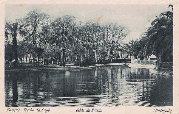 SN - Portugal - Caldas da Rainha. Parque-Trecho do Lago - Editor Vale e C� - Editado 1921 - Dim. 9x14 cm - Col. Miguel Chaby