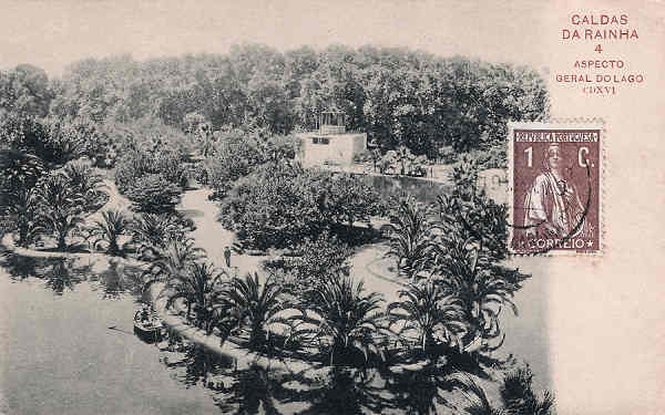 N� 416 - Portugal. Caldas da Rainha 4 - Aspecto Geral do Lago - Editor Paulo Emidio Guedes e Saraiva (1903) - Dim. 9x14 cm - Col. Miguel Chaby
