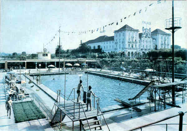 N� 3020-CURIA-Piscina e Palace Hotel-Ed SUPERCOR-14,8x10,4cm-Colec A SIMOES 1065-2