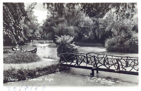 SN - CURIA. Pitoresco. Lago - Edi��o Grande Bazar de Arte Regional- SD - Circulado em 1956 - Dim. 14x9 cm - Col. A. Monge da Silva