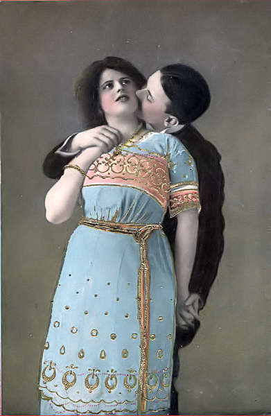 S�rie 3255 - Postal com dourado em relevo - Edi��o an�nima, K V I B 12 - Dim. 13,6x8,8 cm - Col. Am�lcar Monge da Silva (cerca de 1910)