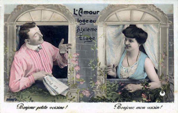 N�3054/2 - L'Amour loge au sixi�me �tage - Edi��o an�nima francesa, Paris - Dim. 14x8,9 cm - Col. Am�lcar Monge da Silva (cerca de 1920)