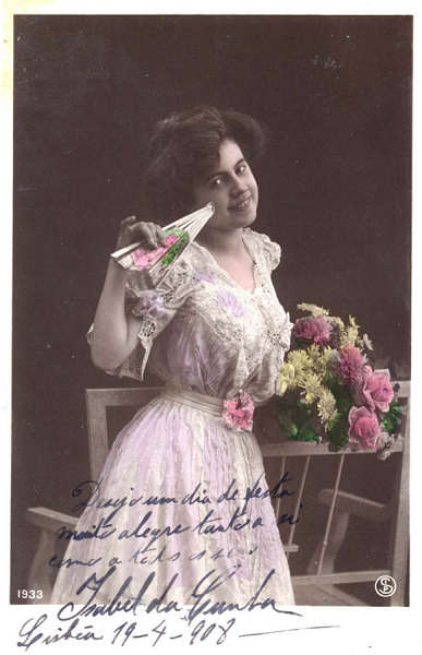 N� 1933 - Editor Martins & Silva, P.L. Cam�es, Lisboa - Circulado em 1908 - Dim. 14x9,1 cm - Col. Am�lcar Monge da Silva