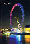 LS-063 - LONDON - The Wheel by Night - Ed. LAMBERTS SOUVENIRS - 3 Whitehall , London SW1A 2DD - Tel: 020-7930 4826 - www.lambertsouvenirs.com Printed in E.U. - SD - Dim. 10,4x14,9 cm - Col. F�tima Manuela B�ia (2011).