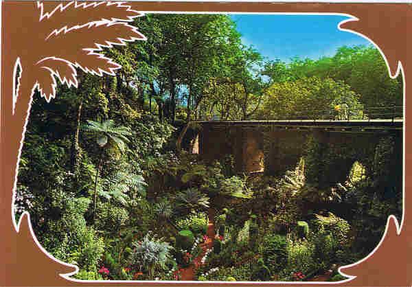 N.� 160 - MADEIRA Jardins do Largo da Fonte - Monte - Ed. CARV�O, MARTINS & SILVA, LDA, 21 - FUNCHAL FABRICADO EM IT�LIA S�RIE LUXO-OURO - SD - Dim. 14,7x10,4 cm - Col. Manuel e F�tima B�ia (1975).