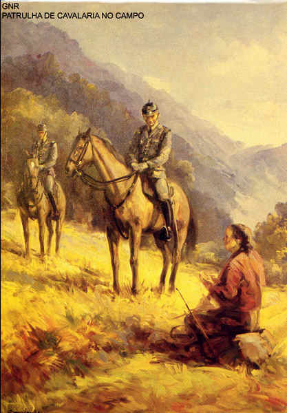 S/N - GNR. Patrulha de Cavalaria no campo - Edi��o da RIIRP do CG da GNR - SD - Dim. 15x10,3 cm - Col. Am�lcar Monge da Silva