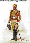 N� 16-2 - Oficial do Estado-maior da Legi�o Portuguesa ao servi�o de Fran�a, 1812 - Aguarela do Cor. Ribeiro Artur - Edi��o Jornal do Ex�rcito, 1983 - Dim. 15x10,5 cm - Col. A. Monge da Silva.