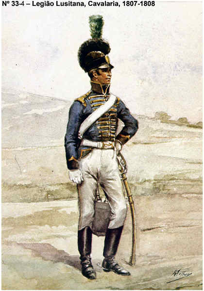 N� 33-4 - Legi�o Lusitana, Cavalaria, 1807/8 - Aguarela do Cor. Ribeiro Artur - Edi��o Jornal do Ex�rcito, 1983 - Dim. 15x10,5 cm - Col. A. Monge da Silva