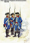 N� 38 - Oficial do 1� Regimento de Infantaria da Corte, 1762/64 - Aguarela do Cor. Ribeiro Artur - Edi��o Jornal do Ex�rcito S/D (1983?) - Dim. 15x10,5 cm - Col. A. Monge da Silva