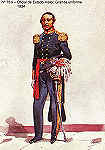 75-9 - Oficial de Estado-maior, 1834, Grande uniforme - Aguarela do Cor. Ribeiro Artur - Edi��o Jornal do Ex�rcito, 1983 - Dim. 15x10,3 cm- Col. A. Monge da Silva