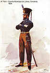 N� 76-9 - Guarda Municipal de Lisboa, Cavalaria, 1834 - Aguarela do Cor. Ribeiro Artur - Edi��o Jornal do Ex�rcito, 1983 - Dim. 15x10,3 cm - Col. A. Monge da Silva