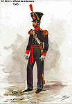 N� 90-10 - Oficial de Infantaria, 1843 - Aguarela do Cor. Ribeiro Artur - Edi��o Jornal do Ex�rcito, 1983 - Dim. 15x10,3 cm - Col. A. Monge da Silva