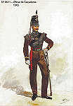 N� 96-11 - Oficial de Ca�adores, 1845 - Aguarela do Cor. Ribeiro Artur - Edi��o Jornal do Ex�rcito, 1983 - Dim. 15x10,3 cm - Col. A. Monge da Silva
