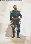 N� 127-15 - Tenente-general, Grande uniforme, 1852 - Aguarela do Cor. Ribeiro Artur - Edi��o Jornal do Ex�rcito, 1985 - Dim. 15x10,3 cm - Col. A. Monge da Silva