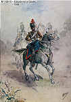 N� 128-15 - Ca�adores a Cavalo, 1856 - Aguarela do Cor. Ribeiro Artur - Edi��o Jornal do Ex�rcito, 1985 - Dim. 15x10,3 cm - Col. A. Monge da Silva