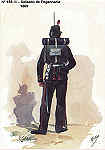 N� 155-18 - Soldado de Engenharia, 1869 - Aguarela do Cor. Ribeiro Artur - Edi��o Jornal do Ex�rcito, 1985 - Dim. 15x10,3 cm - Col. A. Monge da Silva