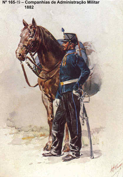 N� 165-19 - Companhias de Administra��o Militar, 1882 - Aguarela do Cor. Ribeiro Artur - Edi��o Jornal do Ex�rcito, 1985 - Dim. 15x10,3 cm - Col. A. Monge da Silva