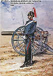 N� 179-20 - Soldado de Artilharia de Campanha, Condutor, Grande uniforme, 1891 - Aguarela do Cor. Ribeiro Artur - Edi��o Jornal do Ex�rcito, 1985 - Dim. 15x10,3 cm - Col. A. Monge da Silva